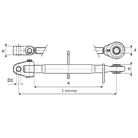 BARRE DE POUSSÉE SPÉCIFIQUE CNH ROTULE / CHAPE