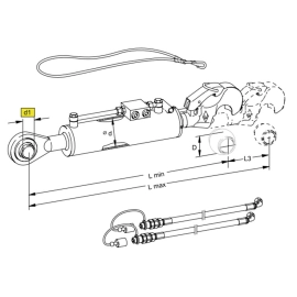 BARRE DE POUSSÉE HYDRAULIQUE ROTULE / CROCHET WALTERSCHEID