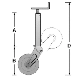 BÉQUILLE À ROUE TOLE SEMI AUTOMATIQUE