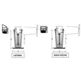 BÉQUILLE CRIC BASCULANT SOUS FLECHE OU LATERAL