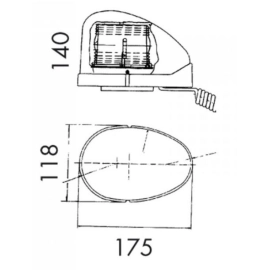 Gyrophare Goutte d'Eau 12V - Magnétique