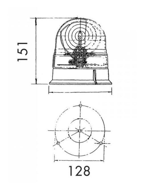 Gyrophare Véga 12/24V - Fixation par vis