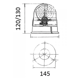 Gyrophare 12/24V LED Rotatif et Flash - Fixation par vis