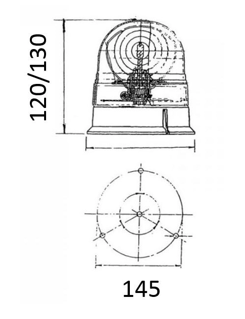 Gyrophare 12/24V LED Rotatif et Flash - Fixation par vis