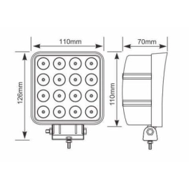 Projecteur de travail LED Carré 48W