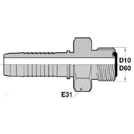 MORFS : Mâle ORFS FACE PLANE + O-RING série CSE