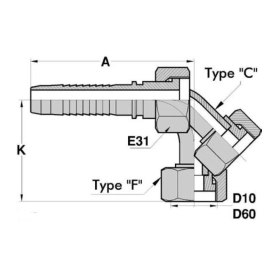 FTS : Femelle (ORFS) SAE FACE PLATE Droit/Coudé 45deg/90deg série CS