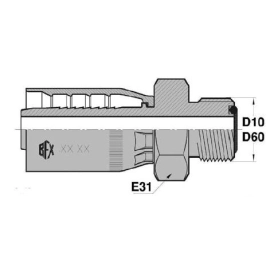 MORFS : Mâle ORFS FACE PLANE + O-RING série SN