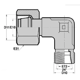 MTG - FMG F  Adapteur Coudé 90deg Mâle/FEM. tournant TUBE GAZ Fileta