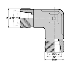 MTG - MTG F  Adapteur Coudé 90deg Mâle/Mâle pour tube GAZ Filetage 