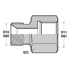 MBSP CT - FGF  Adapteur Droit Mâle BSP + portée de joint x Femelle G