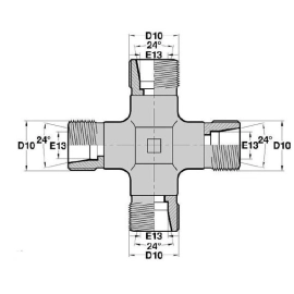 4 x MTL  CROIX EGALE pour tube MILLEMÉTRIQUE série DIN LÉGÈRE File