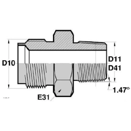 MAR - MGCO  Adapteur Droit Mâle ARELCO x Mâle Gaz Conique