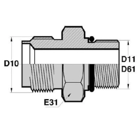 MAR - MSOR  Adapteur Droit Mâle ARELCO x Mâle SAE