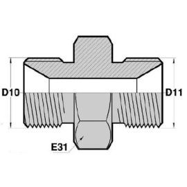 MD - MD  Union Droit Mâle/Mâle symétrique DIN MÉTRIQUE