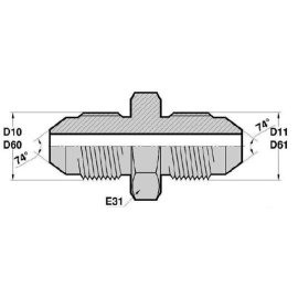 MJ - MJ  Union Droit Mâle/Mâle symétrique JIC