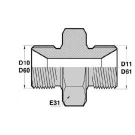 MBSP CT - MBSP CT  Adapteur Droit Mâle BSP + portée de joint x Mâle