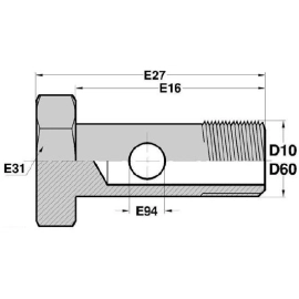 Vis de BANJO SIMPLE grand passage filetage DIN