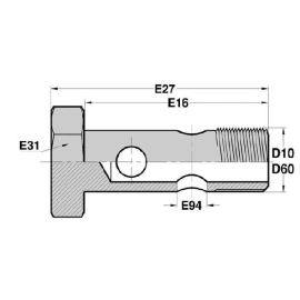 Vis de BANJO DOUBLE grand passage filetage DIN