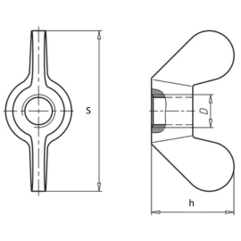 Ecrous à Oreilles DIN 315 Laiton