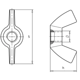 Ecrous à Oreilles forme Américaine DIN 314 Zingué