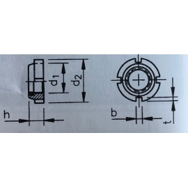 Ecrous à Encoches Autofreiné Zingué