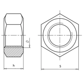 Ecrous H DIN 934 Laiton