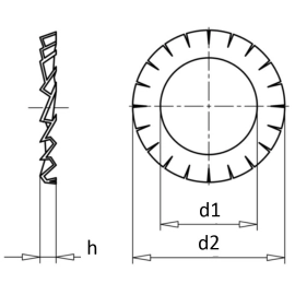 Rondelles Eventail Extérieure DIN 6798 A Zingué