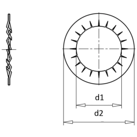 Rondelles Eventail Intérieure DIN 6798 J Zingué