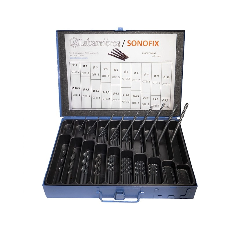 Coffret SONOFIX de 65 Forets HSS-Co 5% de Cobalt Métaux