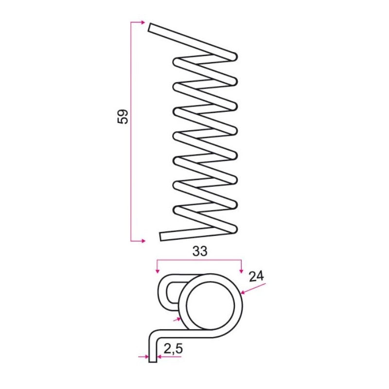 Ressort rappel Adaptable PZ 100