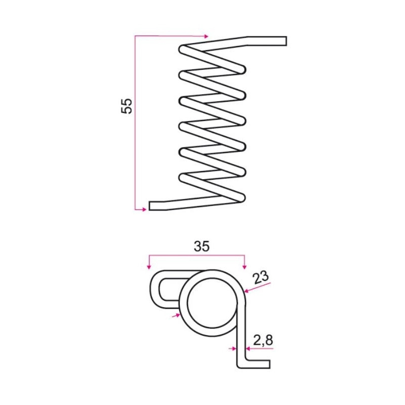 Ressort rappel Adaptable PZ 171