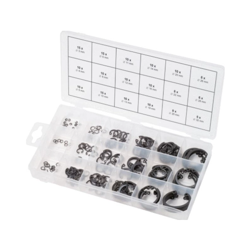 Assortiment de circlips de type interne 180 pcs