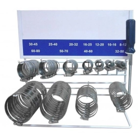 Présentoir Colliers de Serrage Inox DIN 3017 (110pcs). Composition  1