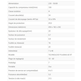 Découpeur PLASMA TELWIN 60XT 230V