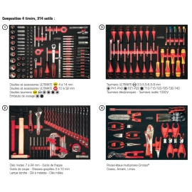 Servante KS TOOLS - 4 MODULES BLACK EDITION