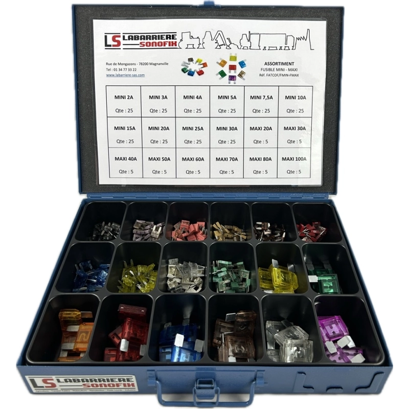 Coffret SONOFIX Métal Fusibles Mini et Maxi 290 pièces Coffret SONOFIX Métal Fusibles Mini et Maxi 290 pièces