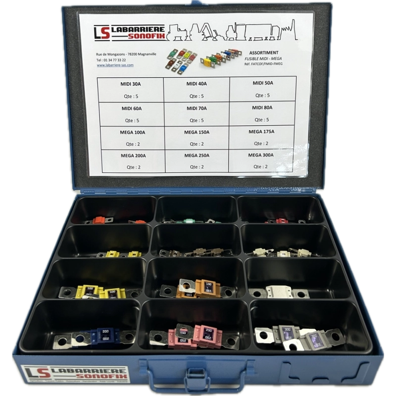 Coffret SONOFIX Métal Fusibles Midi et Méga 42 pièces